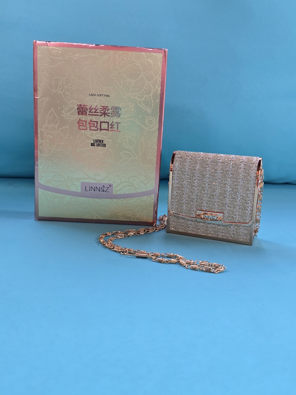 Women's Glitter Crossbody Bag in Rose Gold